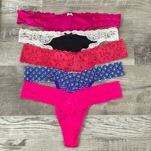 Victorias Secret Thongs Bundle of 5 Size Large